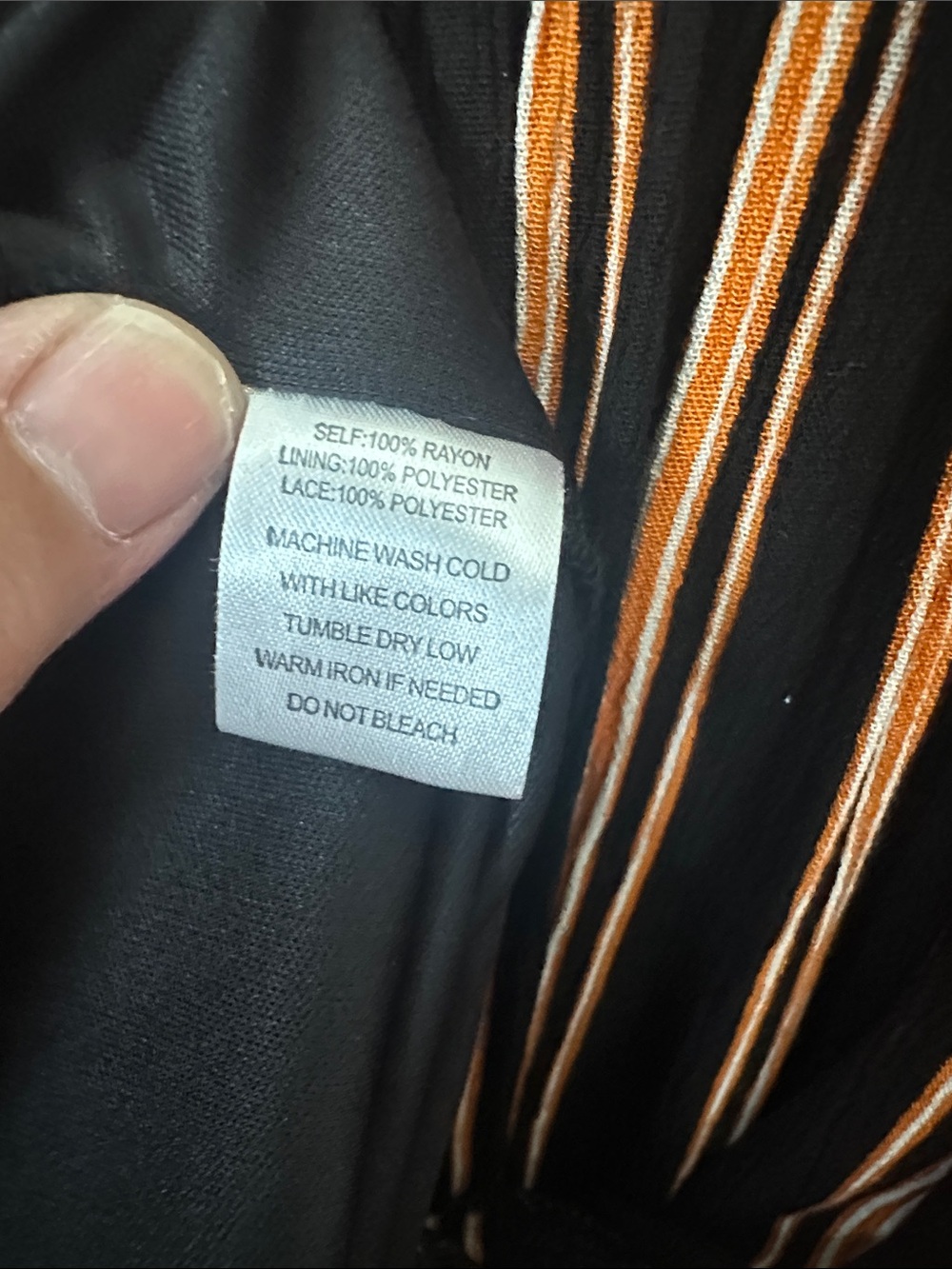 Fall Colors Tunic 3x Orange Black White Stripes Peasant Style - Picture 3 of 12